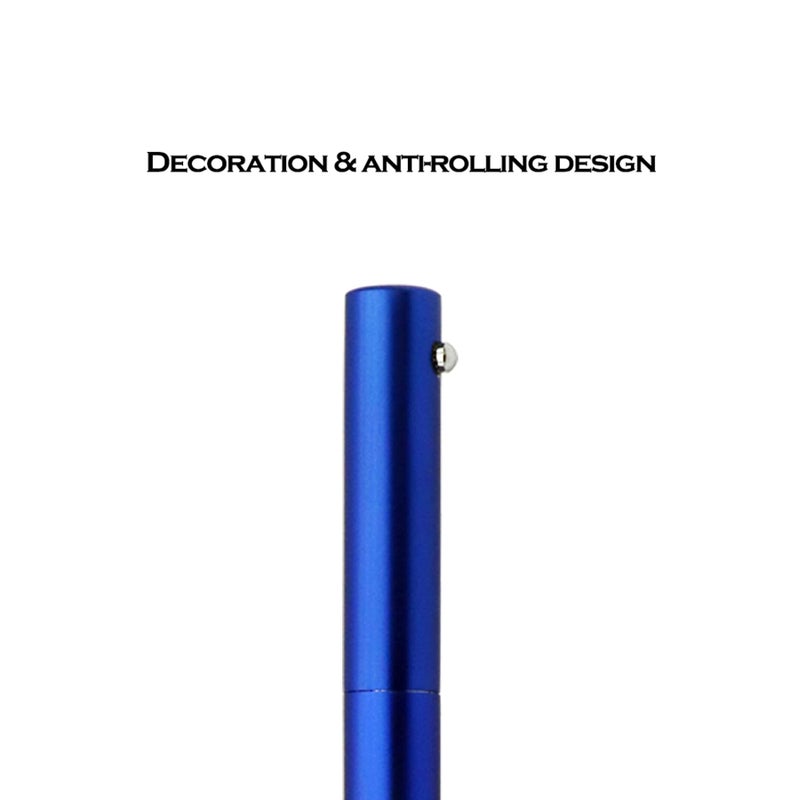 DUNBONG Retractable Metal Gel Pen, 0.5mm Medium Point Ballpoint Pens, Black Gel Ink (Blue) - Image 3